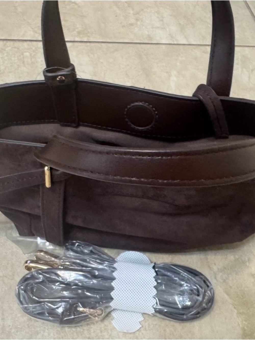 Anthropologies Faux Suede Handbag - Picture 12 of 14